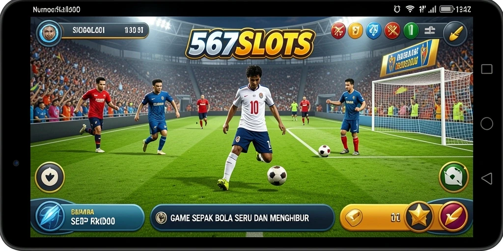 Screenshot gameplay 567SLOTS yang menunjukkan keseruan pertandingan sepak bola.