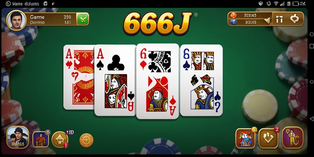 Tampilan gameplay menarik dalam 666J dengan suasana Domino.