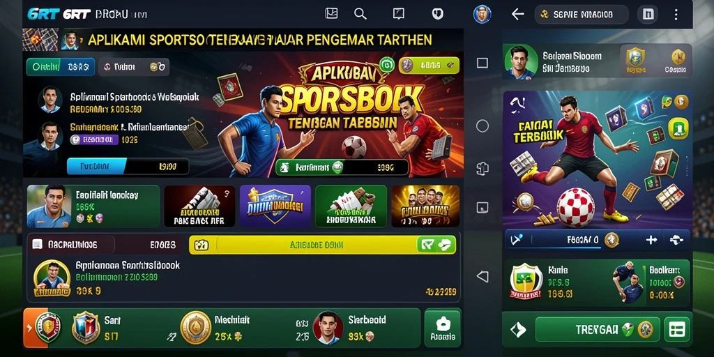 Screenshot gameplay yang menunjukkan berbagai opsi taruhan olahraga di 6RT.