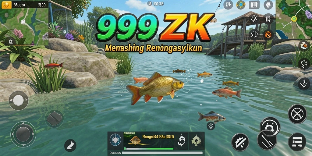 Tampilan gameplay seru saat memancing di 999ZK.