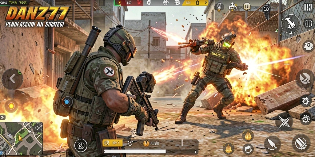 Tampilan gameplay menegangkan dalam DAN777 saat beraksi.
