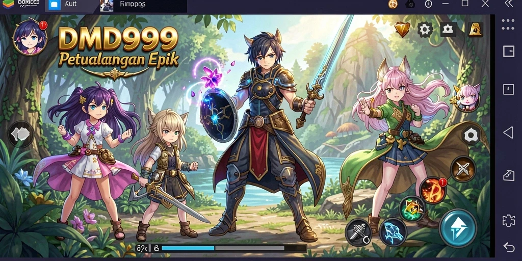 Gameplay seru dengan karakter anime menawan.