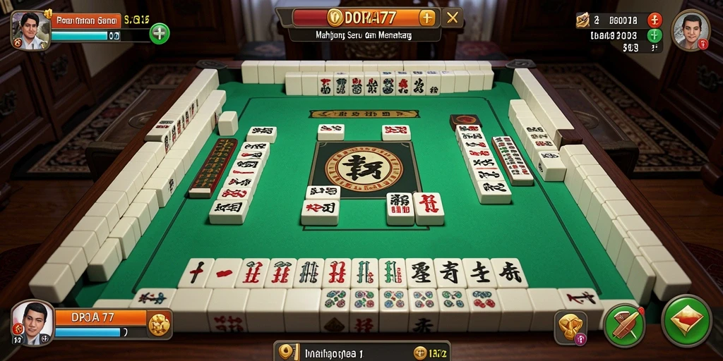 Tampilan gameplay Mahjong di DORA77 yang menarik dan interaktif.