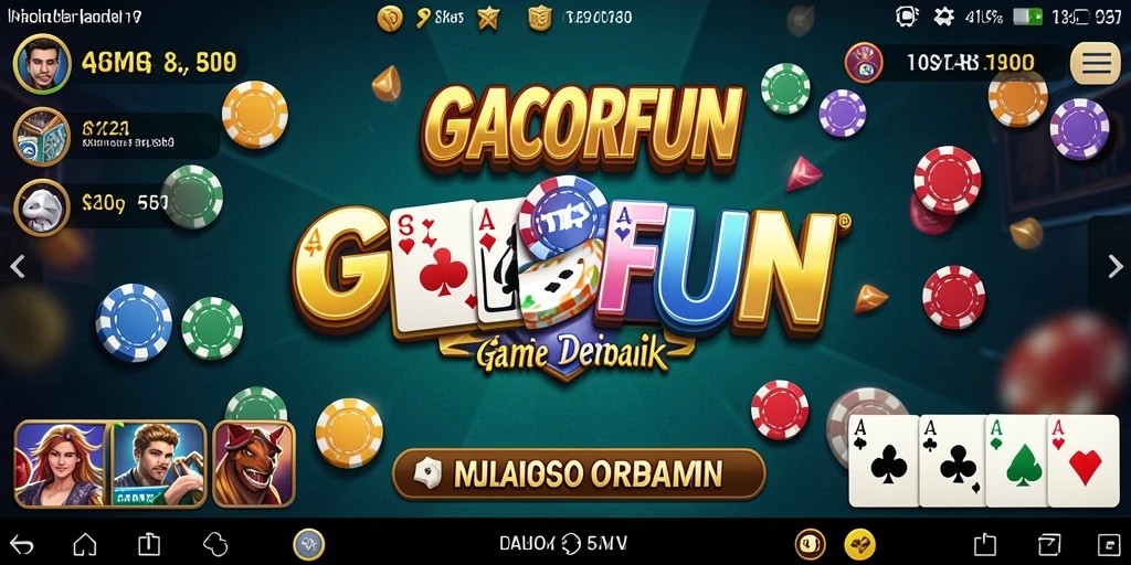 Tampilan gameplay seru dari GACORFUN dalam permainan Domino.