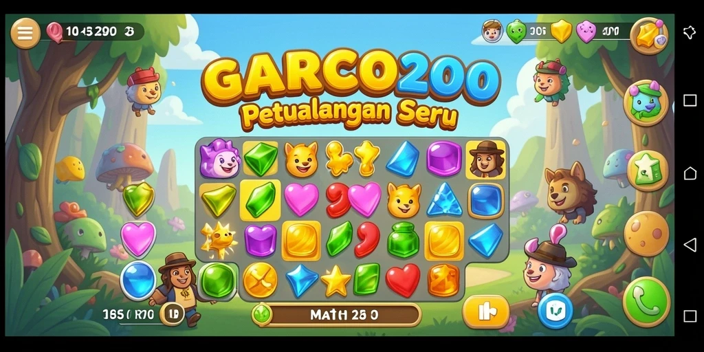 Tangkapan layar menunjukkan gameplay seru di GARCO200 dengan grafis yang cerah.