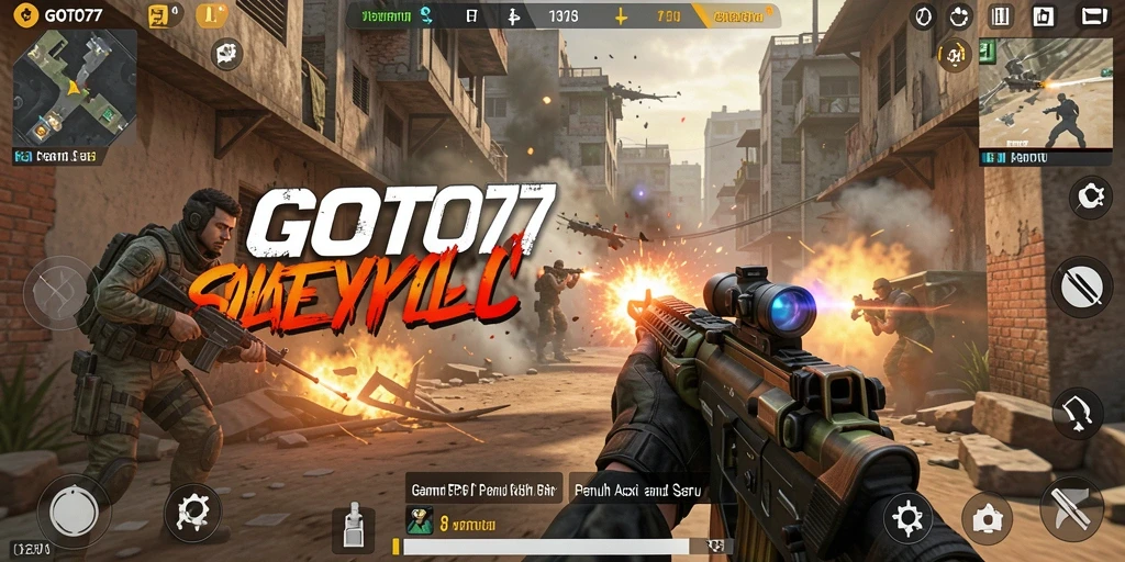 Tangkapan layar utama dari gameplay FPS yang mendebarkan di GOTO77.