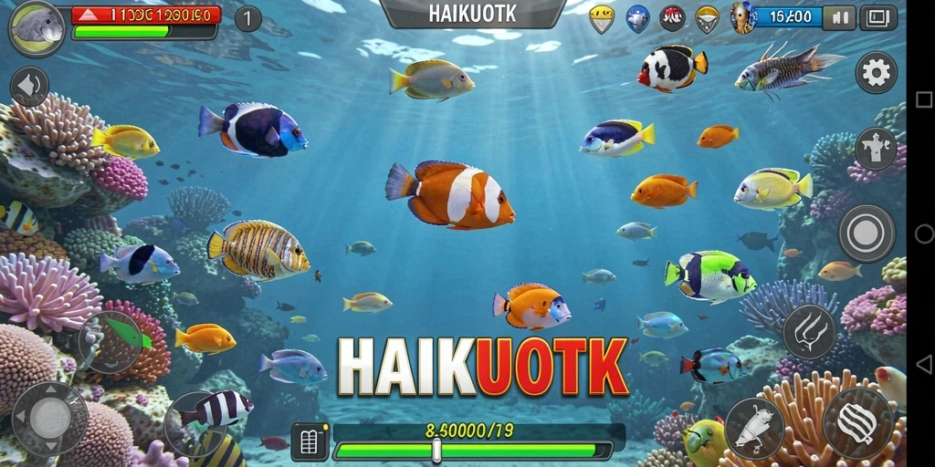 Gameplay menegangkan HAIKUOTK saat menangkap ikan.