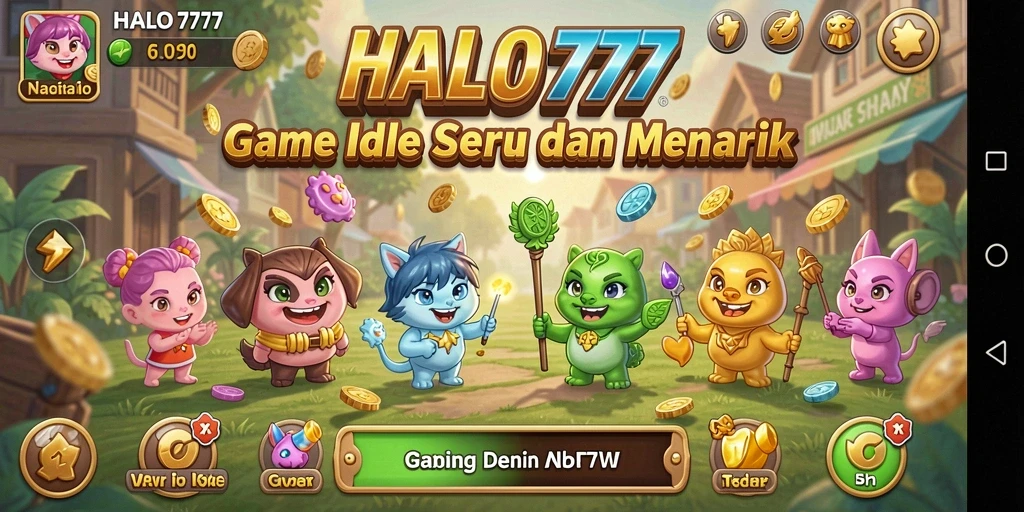 Screenshot HALO777 menampilkan gameplay santai dan karakter yang menarik.