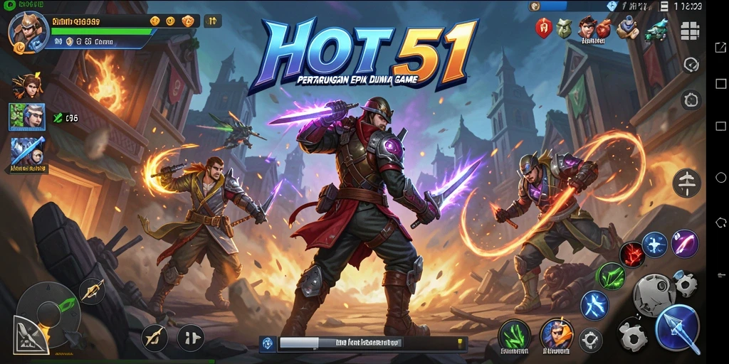 Tangkapan layar HOT51 menampilkan pertarungan menegangkan antara dua karakter.