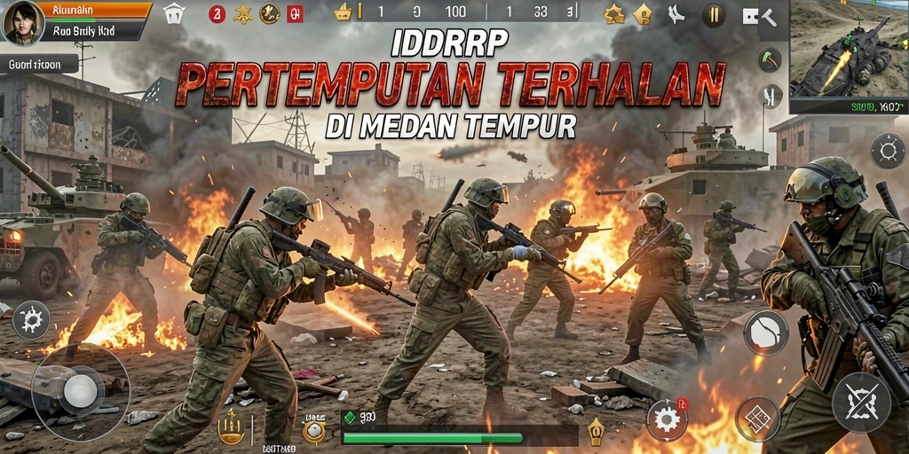 Tampilan gameplay Battle Royale yang intens dan mendebarkan dalam IDRRP.