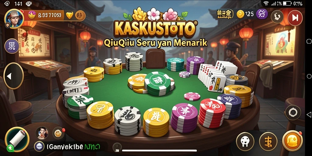 Tangkapan layar gameplay KASKUSTOTO yang menampilkan suasana pertandingan QiuQiu.
