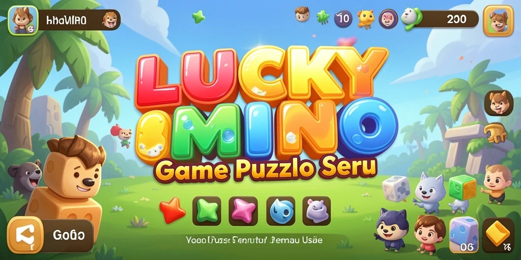 Tampilan gameplay menakjubkan dari LUCKYMINO yang penuh teka-teki.