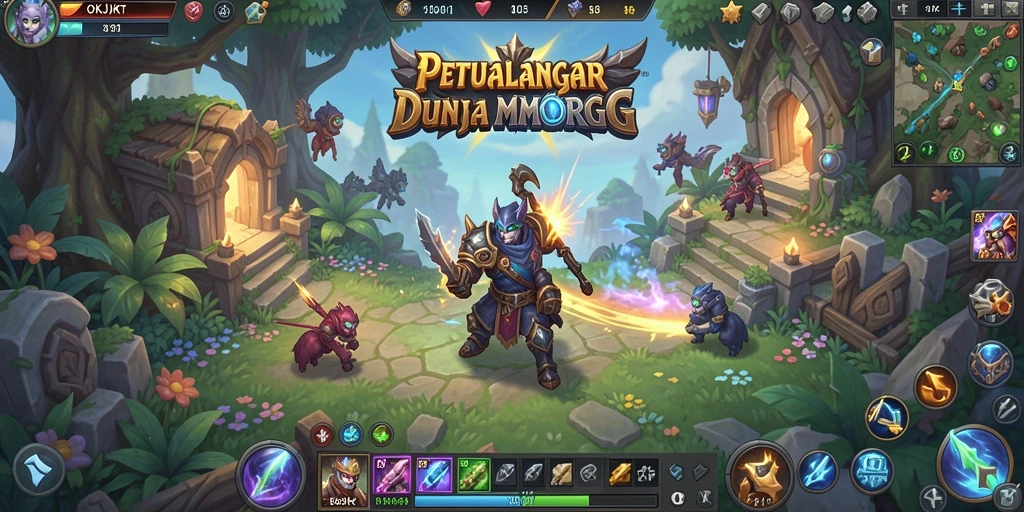 Tampilan gameplay seru dalam dunia petualangan MMORPG OKJKT.