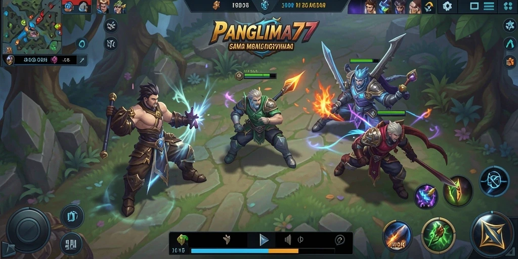 Screenshot gameplay PANGLIMA77 yang menampilkan aksi pertarungan seru.