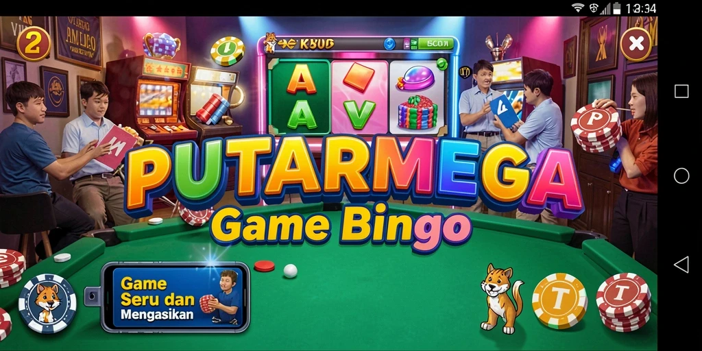 Tampilan gameplay seru PUTARMEGA dengan interaksi Bingo yang dinamis.