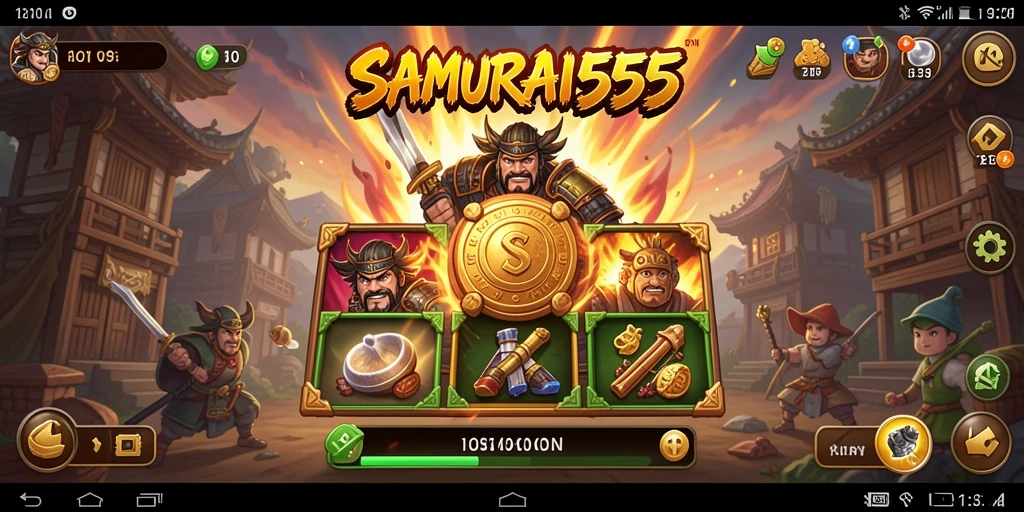 Tampilan gameplay SAMURAI555 yang penuh warna dan menarik.
