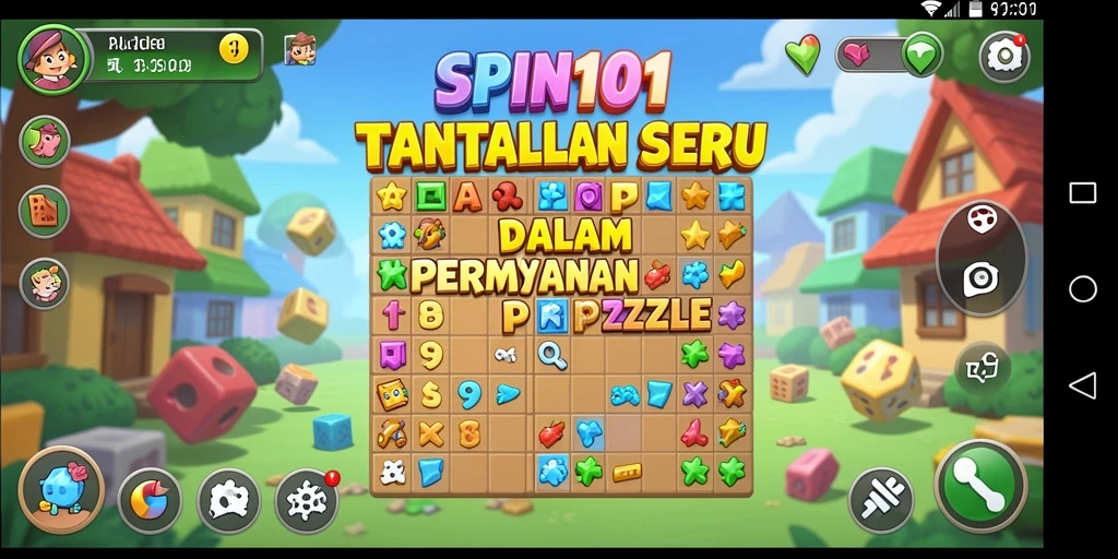 Screenshot gameplay SPIN101 dengan tantangan puzzle yang menarik.