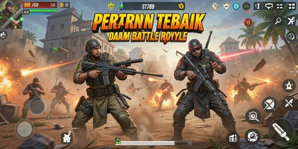 Tangkapan layar ST789 menunjukkan aksi intense dalam pertempuran Battle Royale.