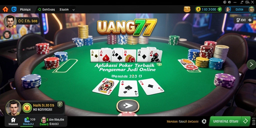 Screenshot UANG77 menampilkan gameplay Poker yang menarik dan seru.