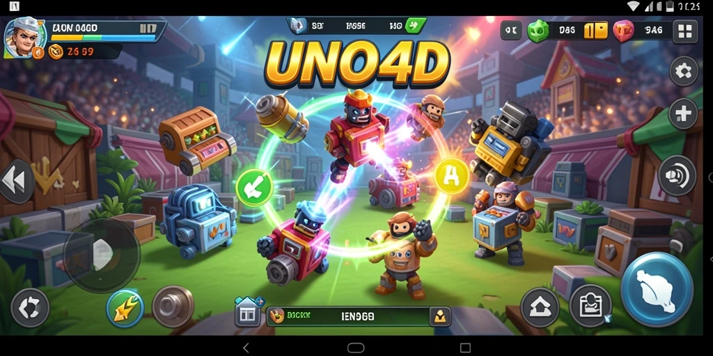 Tampilan screenshot utama UNO4D yang menggambarkan gameplay SLG yang menarik.